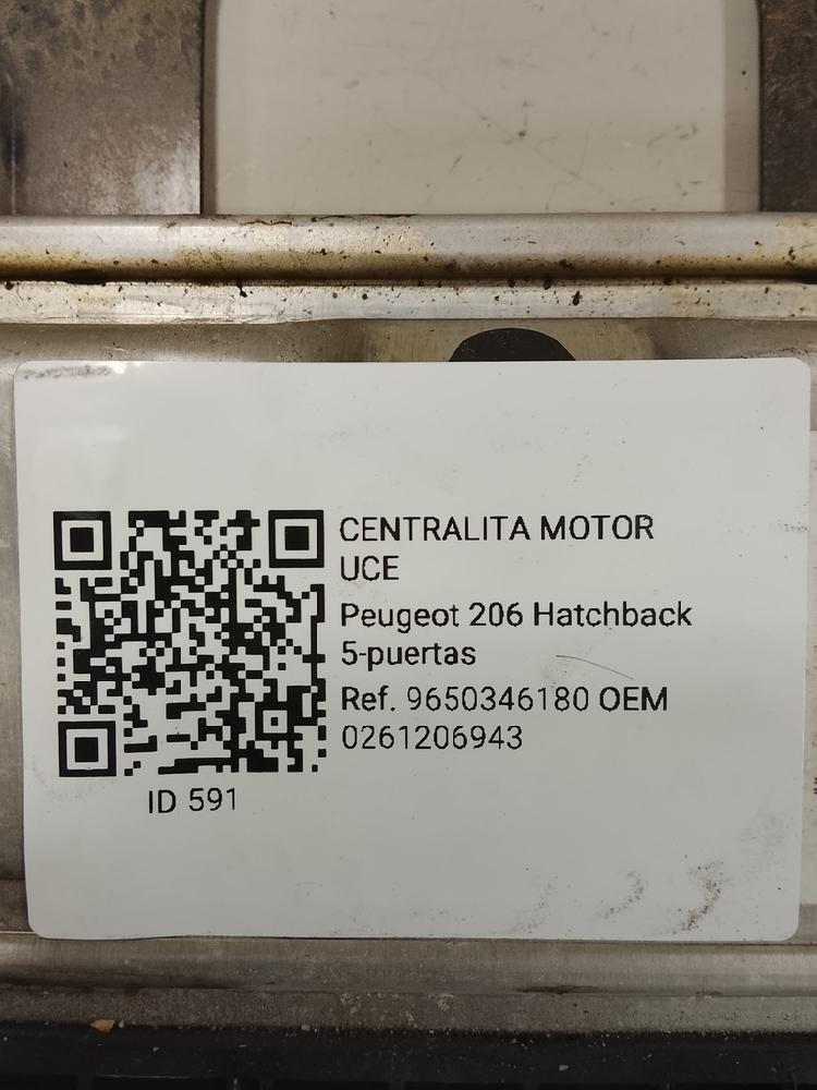 Centralina do motor 0261206943 de Peugeot 206 sedán 2008-2003 110 CV