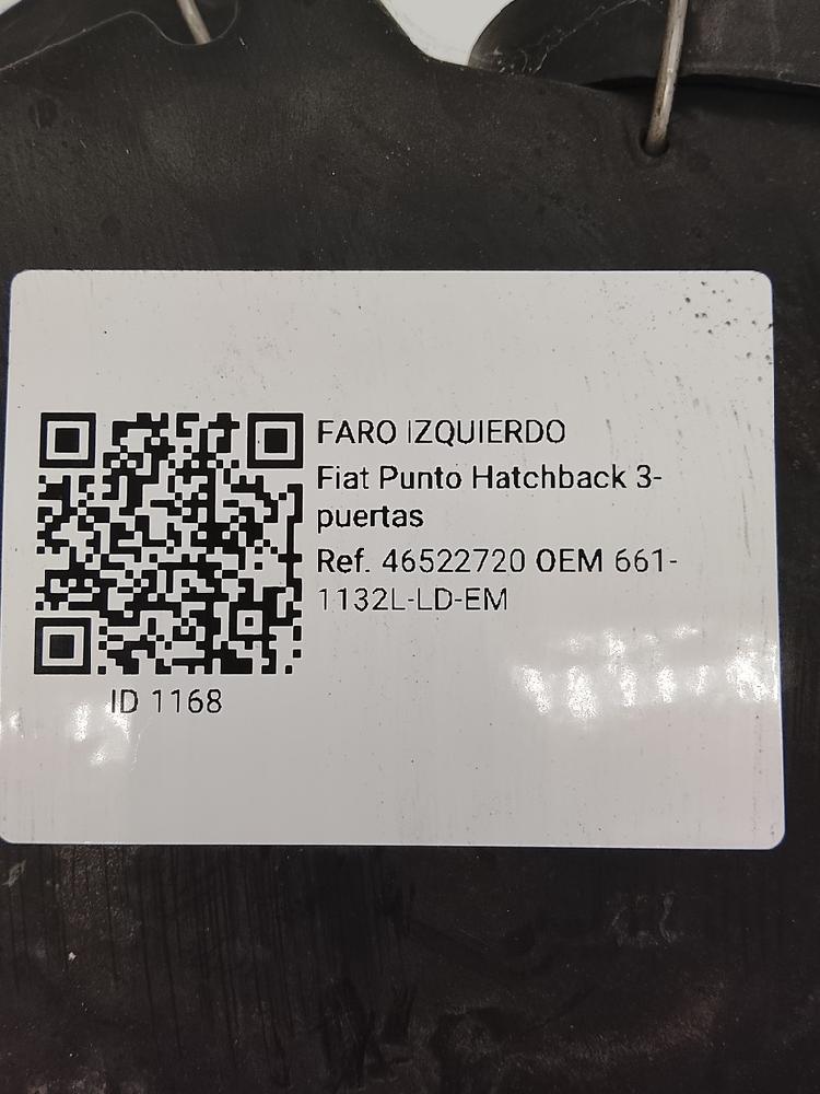 Faro izquierdo 661-1132L-LD-EM de Fiat Punto 1999-2003 - pieza usada