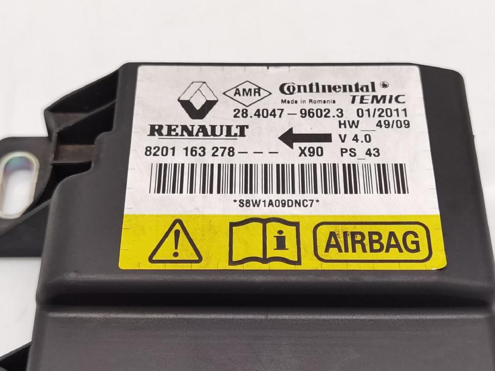 Boîtier air bag D4F 732 8201163278 de Dacia Sandero (bs_) 2008-2017 75 CV - pieza usada