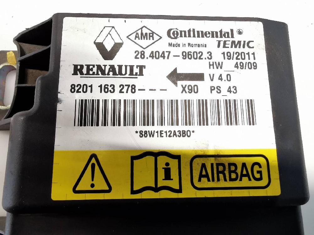 Boîtier air bag K9KE8 8201163278 de Dacia Sandero (bs_) 2008-2013 65 CV - pieza usada
