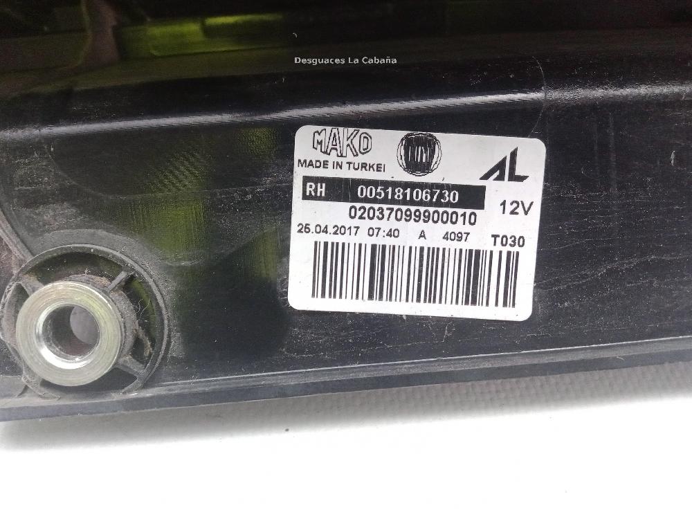 Scheinwerfer hinten rechts 263 A6.000 00518106730 de Fiat Doblo furgón/ranchera familiar (263_) 2010-0 - pieza usada