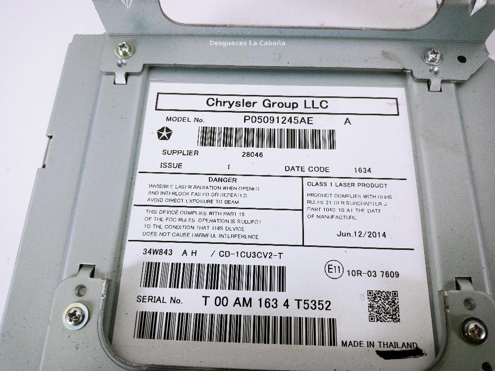 JEEP Grand Cherokee 4 generation (WK) (2004-2024) Музичний плеєр без GPS P05091245AE 26046804