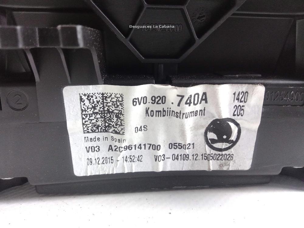 SKODA Fabia 3 generation (2014-2021) Спидометр 6V0920740A, null 26037691