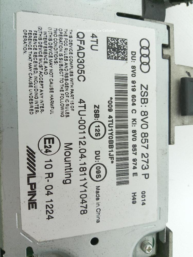 AUDI A3 8V (2012-2020) Другие внутренние детали 8V0857273P 26003027