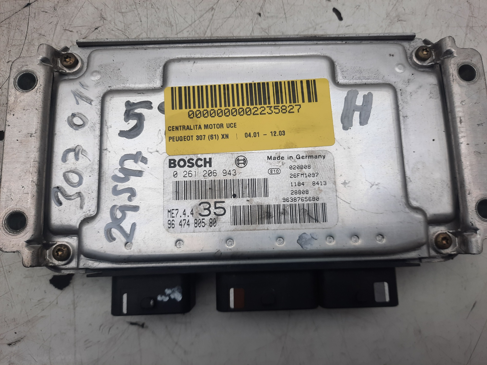 Centralina do motor 0261206943 de Peugeot 307 (3a/c) 2004-2009 109 CV - pieza usada