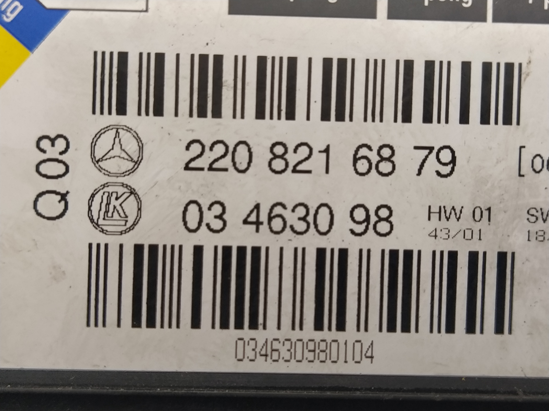 Módulo electronico OM648960 2208216879 de Mercedes-benz Clase s (w220) berlina 1998-0 204 CV con 199515 km - pieza usada