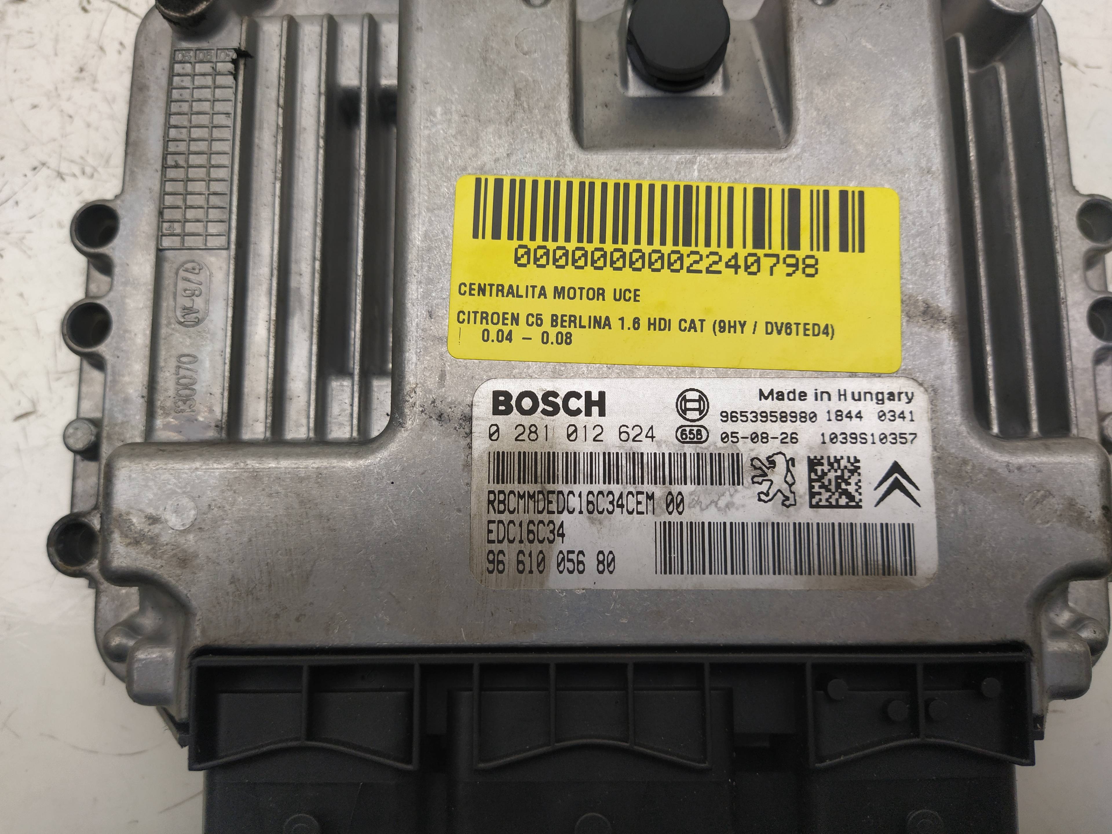 Switchboard engine uce 9HY 0281012624 de Citroen C5 ii (rc_) 2004-0 109 CV