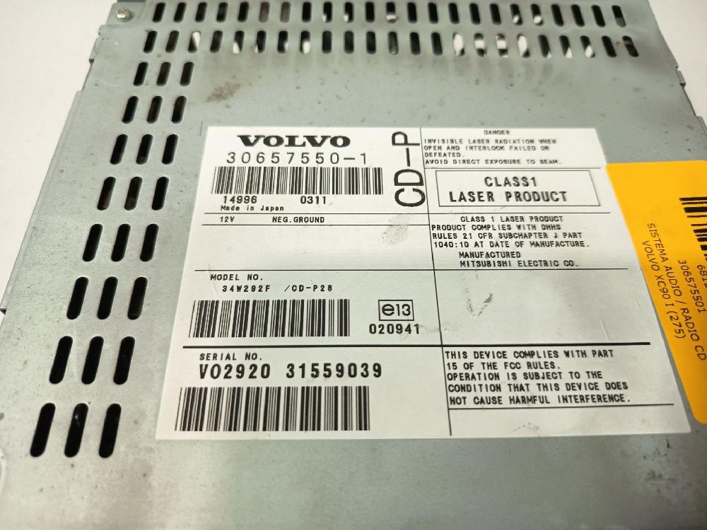 Sistema audio / radio cd B 6294 T 306575501 de Volvo Xc90 i (275) 2002-2015 272 CV con 236902 km - pieza usada