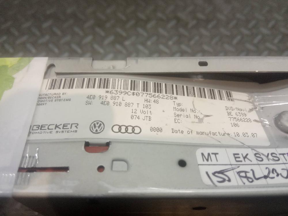 Sistema navegación gps BUN 4E0919887 de Audi Q7 (4lb) 2006-2010 211 CV con 1 km - pieza usada