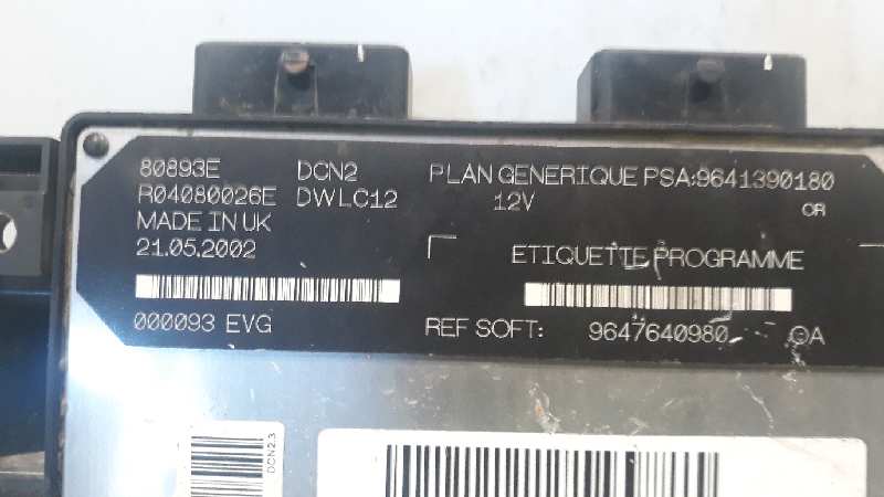 Centralita check control WJY R04080026E de Citroen Berlingo / berlingo first monospace (mf_, gjk_, gfk_) 1999-2005 60 CV - pieza usada