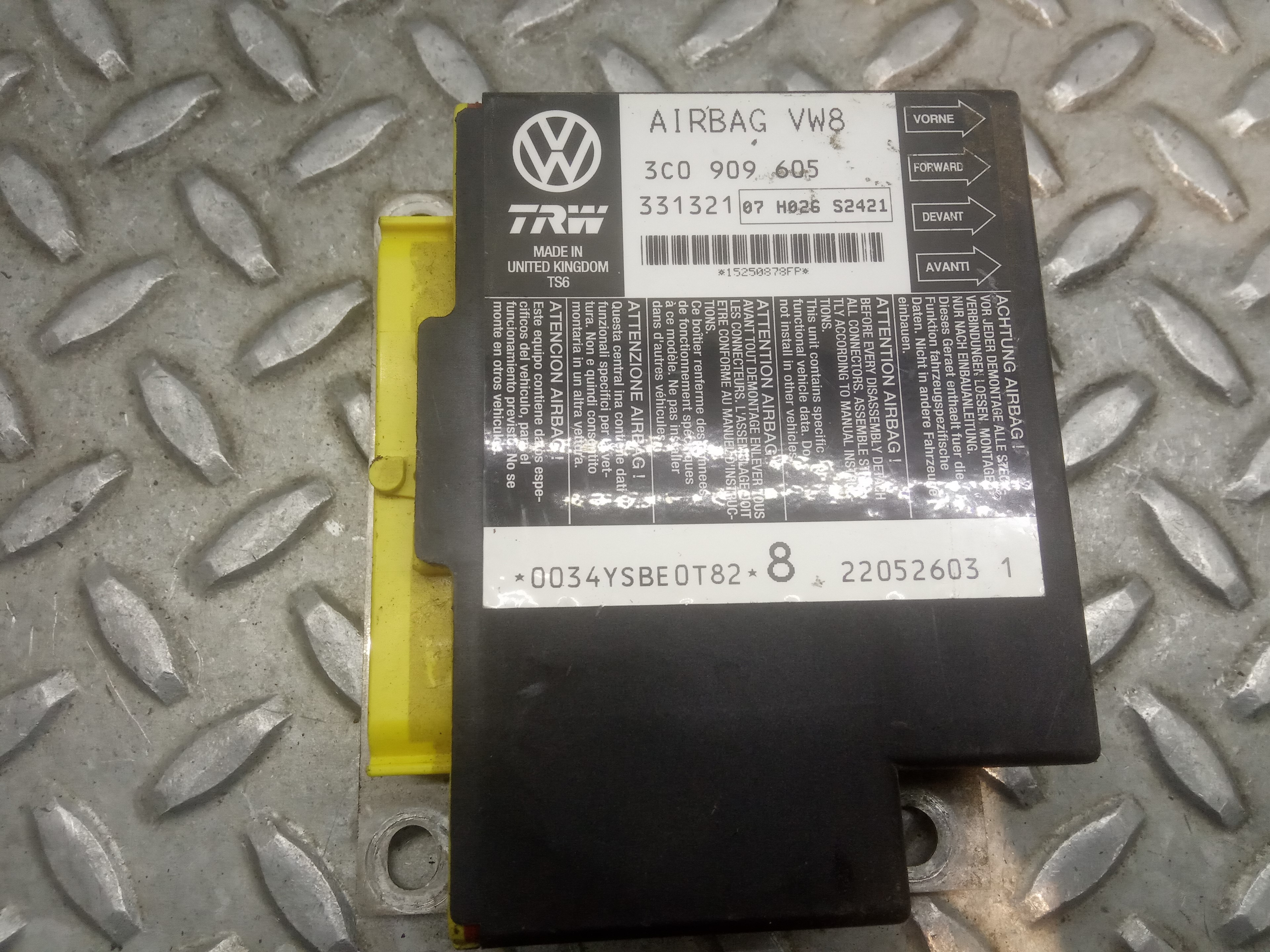 SEAT Leon 2 generation (2005-2012) SRS Control Unit 3C0909605, 331321 23693372