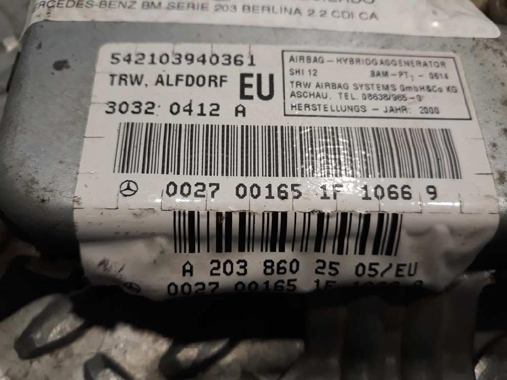 Airbag lateral delantero izquierdo 611.962 A2038602505 de Mercedes-benz Clase c (w203) 2000-2007 143 CV con 1 km - pieza usada