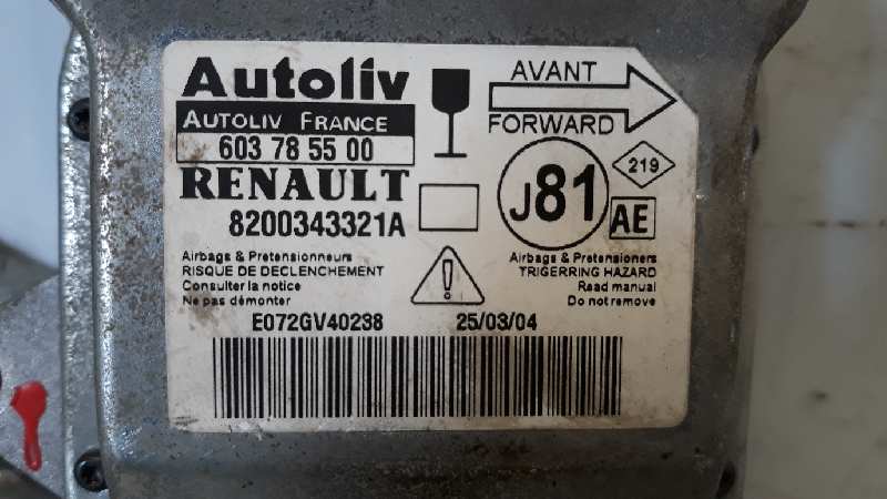 RENAULT Espace 4 generation (2002-2014) Блок SRS 8200343321A 18718067