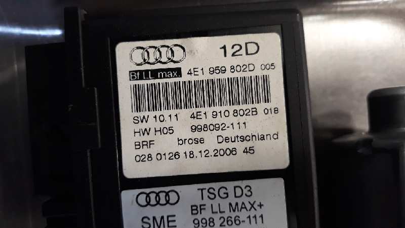 AUDI A8 D3/4E (2002-2010) Lève-vitre de porte avant droite 4E0837462B 23686964