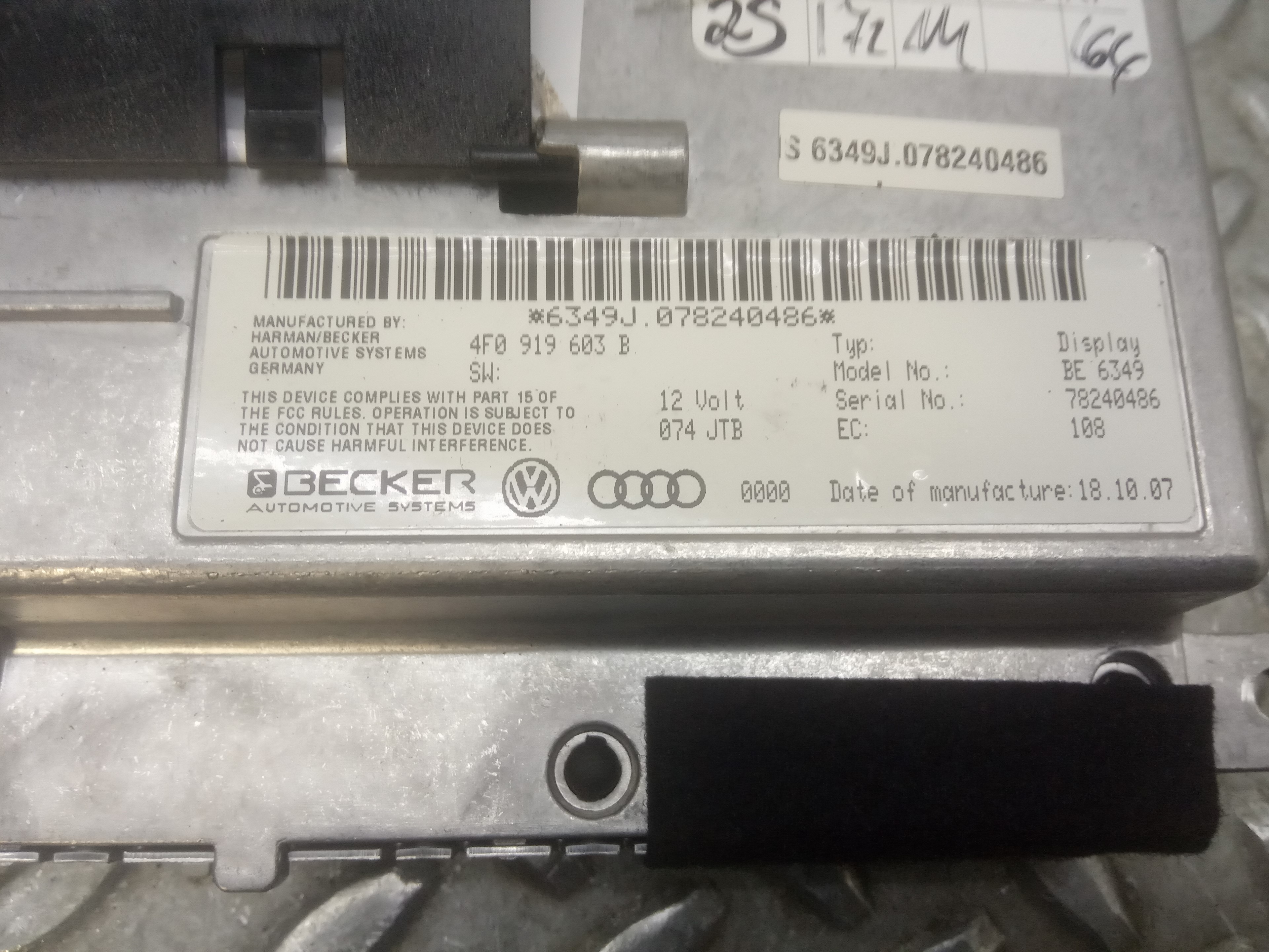 AUDI A6 C6/4F (2004-2011) Други интериорни части 4F0919603B,78240486 23694926