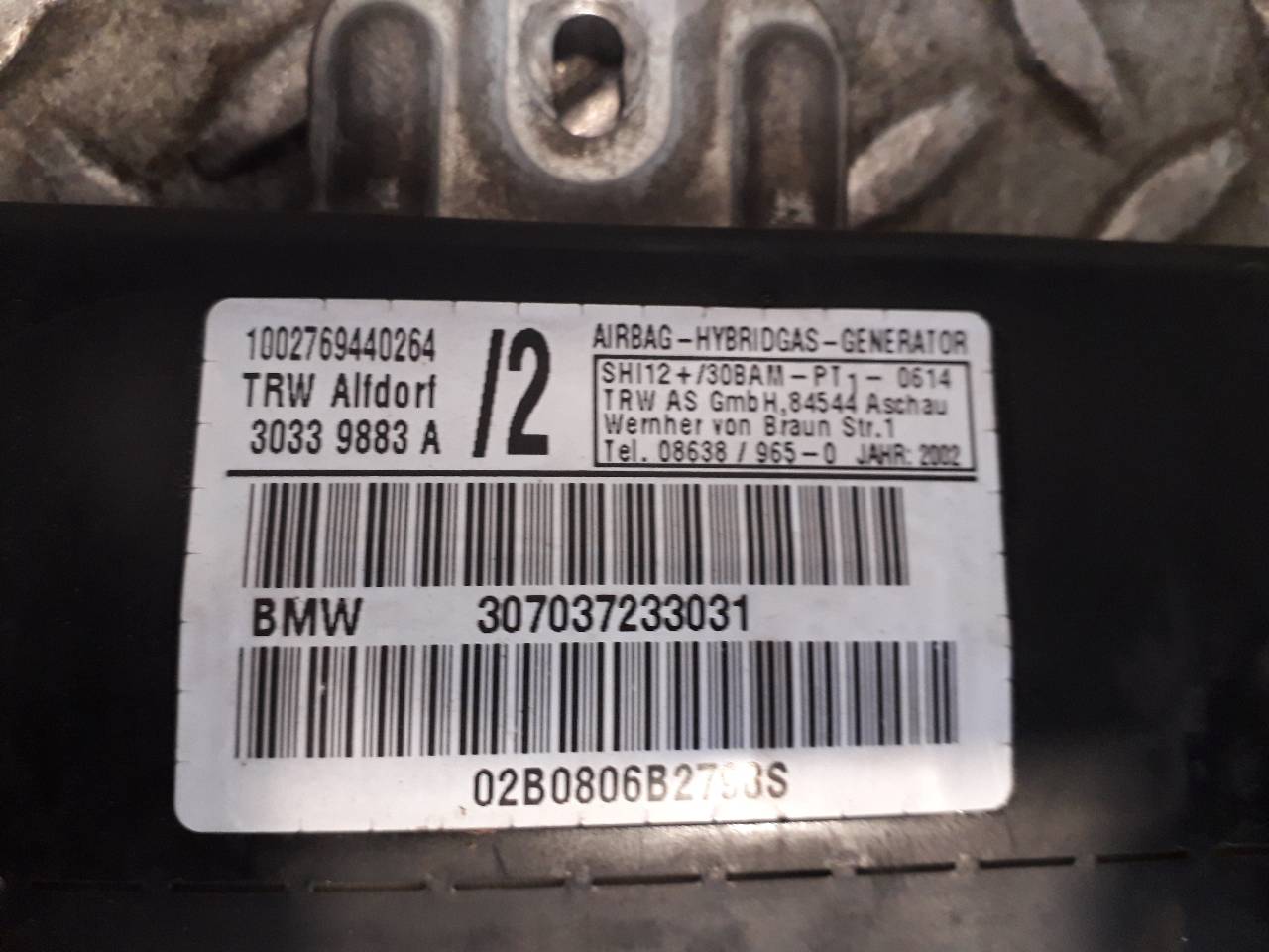 BMW X5 E53 (1999-2006) SRS передней левой двери 307037233031,02B0806B2798S 23364551