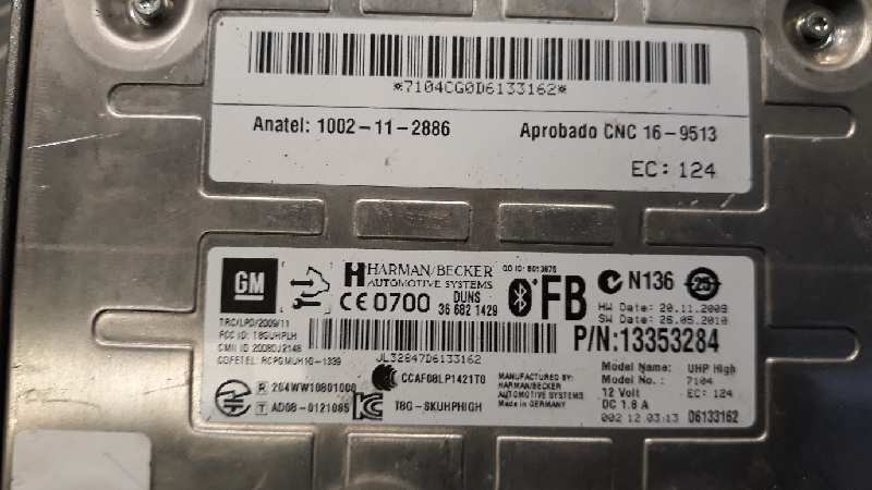 Centralita motor uce A16XER 13353284 de Opel Astra j lim. 2009-2015 116 CV con 90646 km - pieza usada