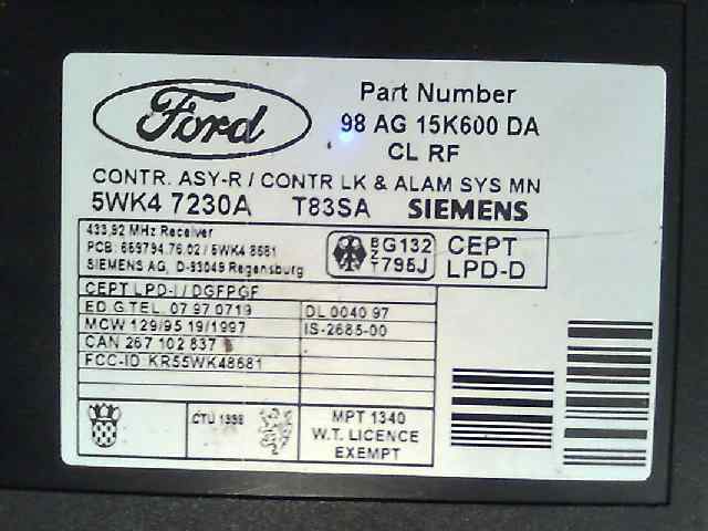 FORD Focus 1 generation (1998-2010) Other part 5WK47230A 25973252