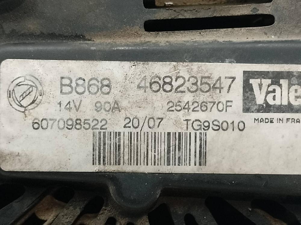 Alternador 199A3000 46823547 de Fiat Linea (323_, 110_) 2007-2017 90 CV con 170 km - pieza usada