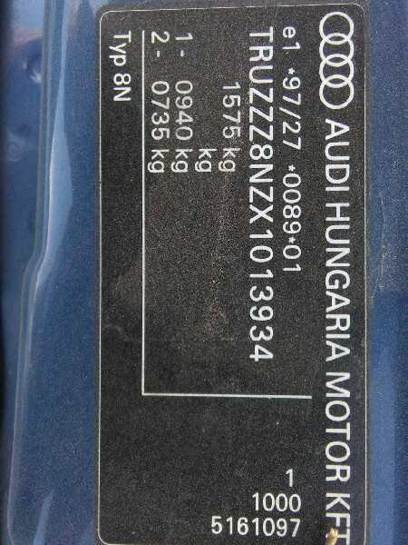 AUDI TT 8N (1998-2006) Tailgate Boot Lock 8N0827505A 18724997