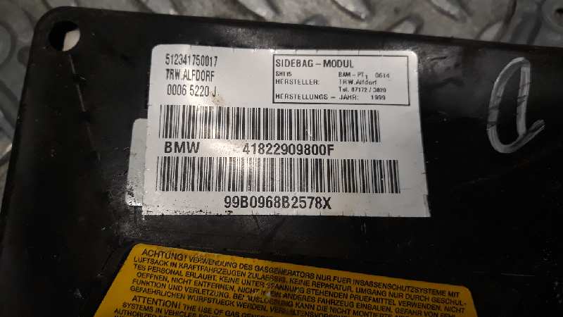 Airbag lateral trasero derecho 398D1 99B0968B2578X de Bmw Serie 7 (e38) 1994-2001 238 CV con 1 km - pieza usada