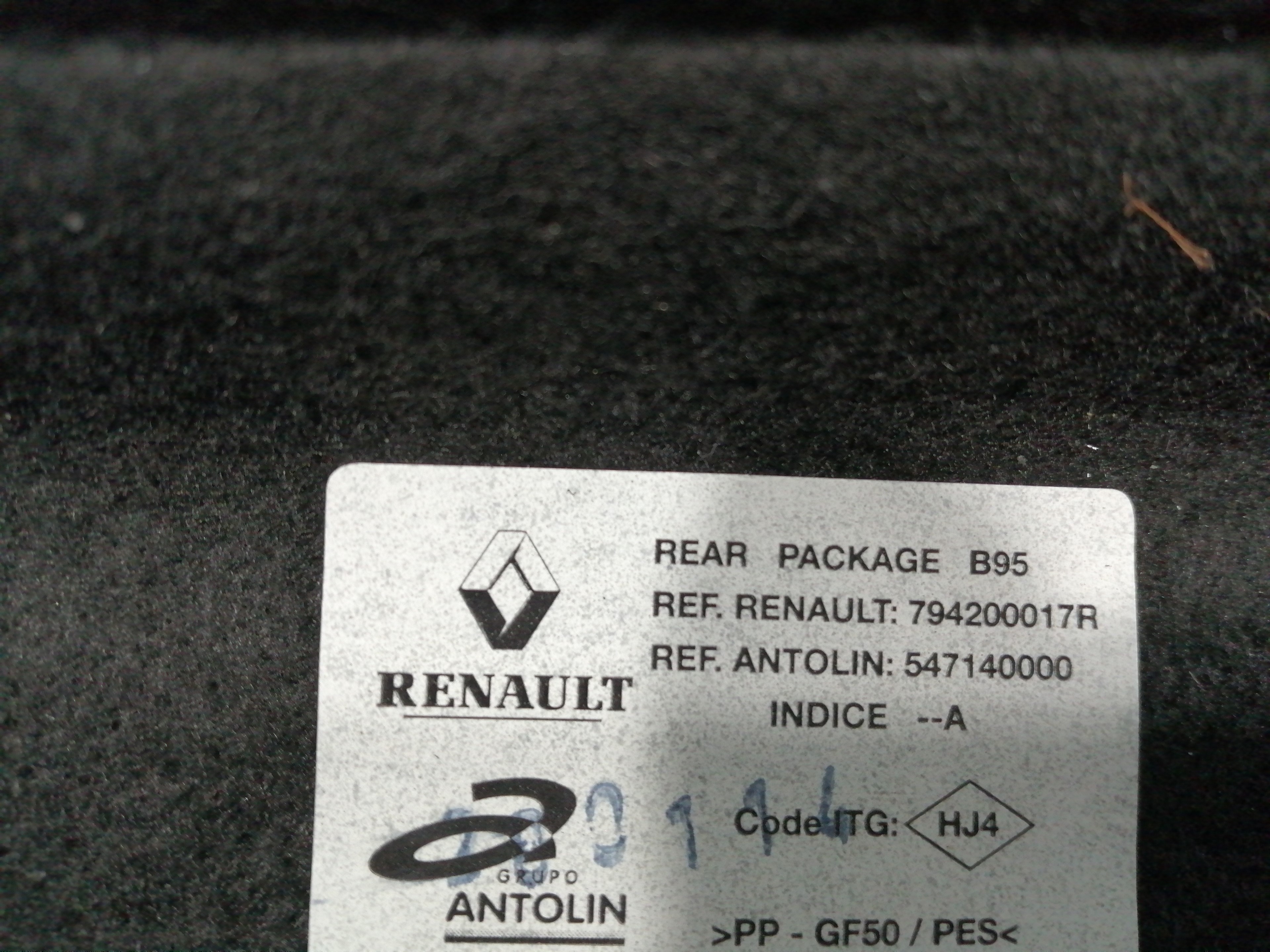 RENAULT Megane 3 generation (2008-2020) Полка багажника задняя 794200017R 24010441
