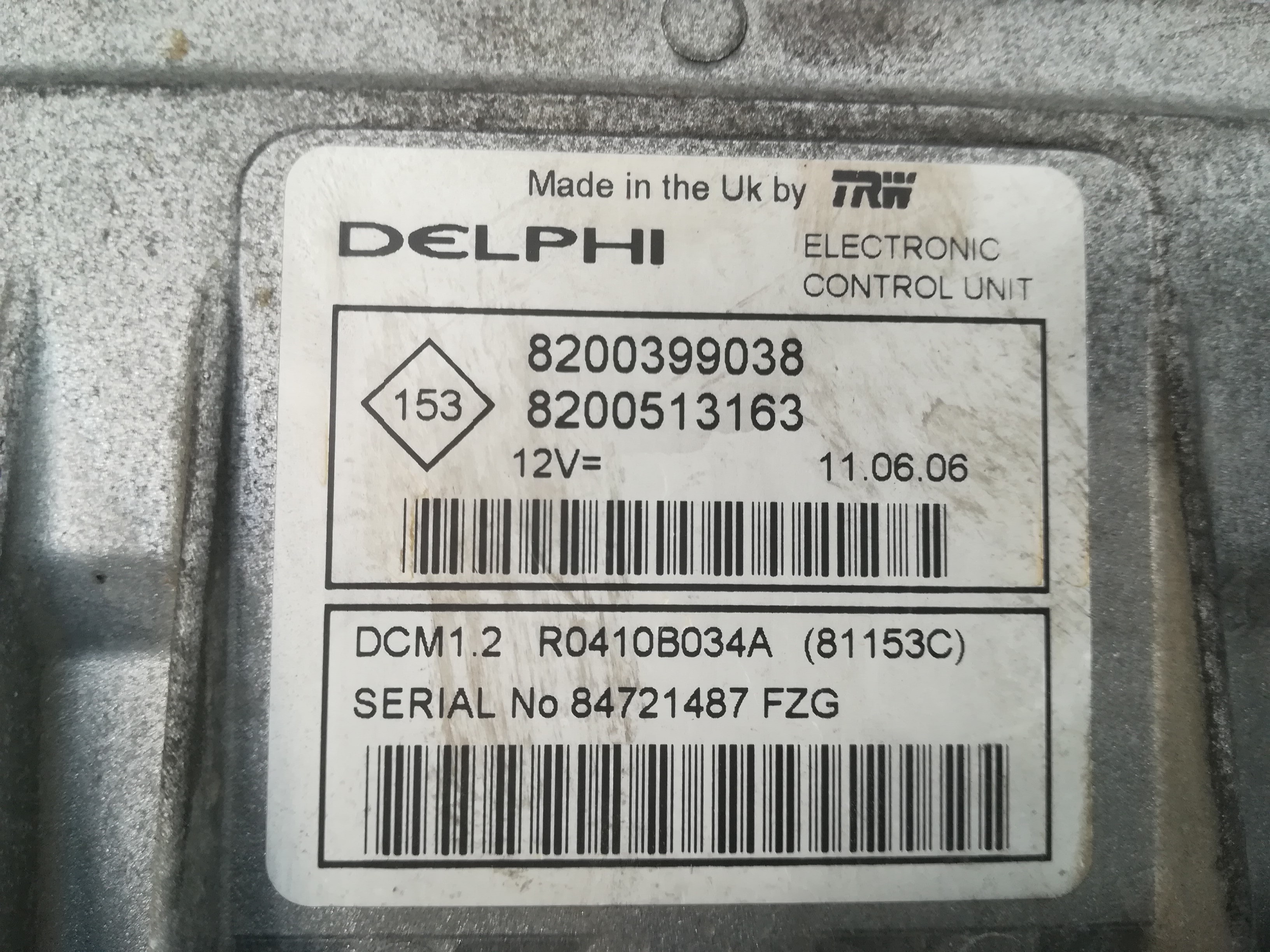 RENAULT Clio 2 generation (1998-2013) Блок керування двигуном ECU 8200513163 18607989