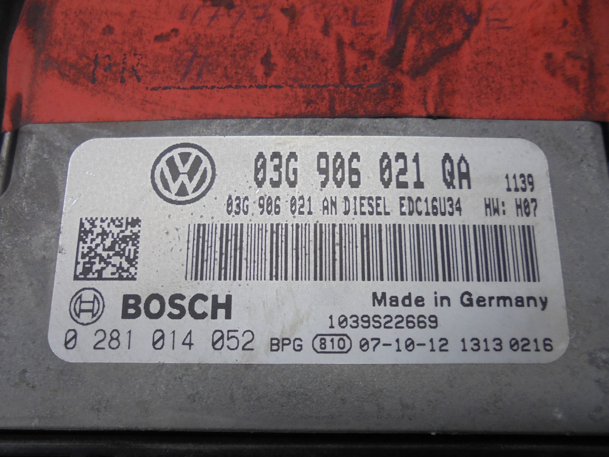 VOLKSWAGEN Golf Plus 2 generation (2009-2014) Moottorin ohjausyksikkö ECU 03G906021QA 18528924