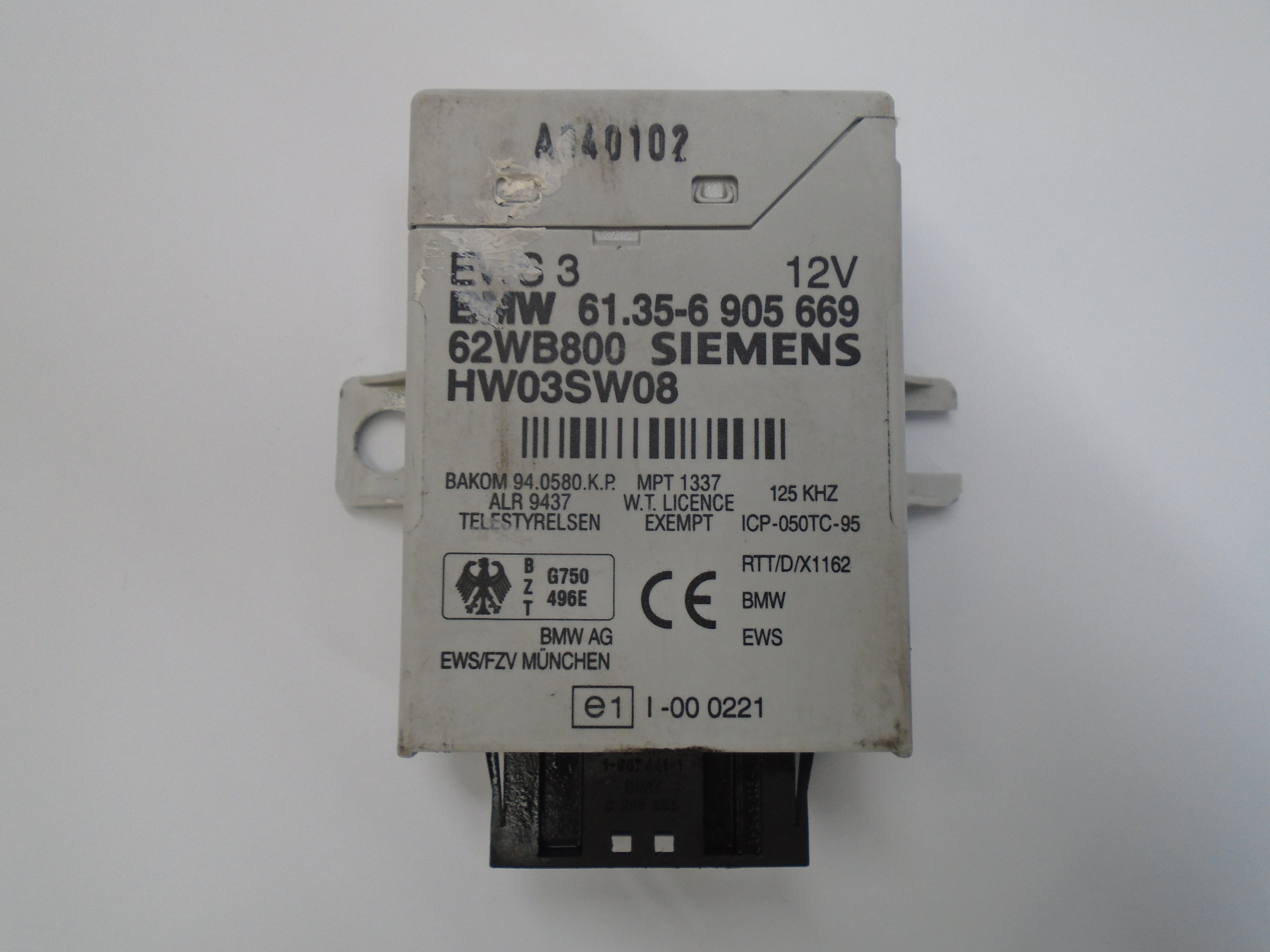 RENAULT 3 Series E46 (1997-2006) Immobiliser control unit 6905669 18501809