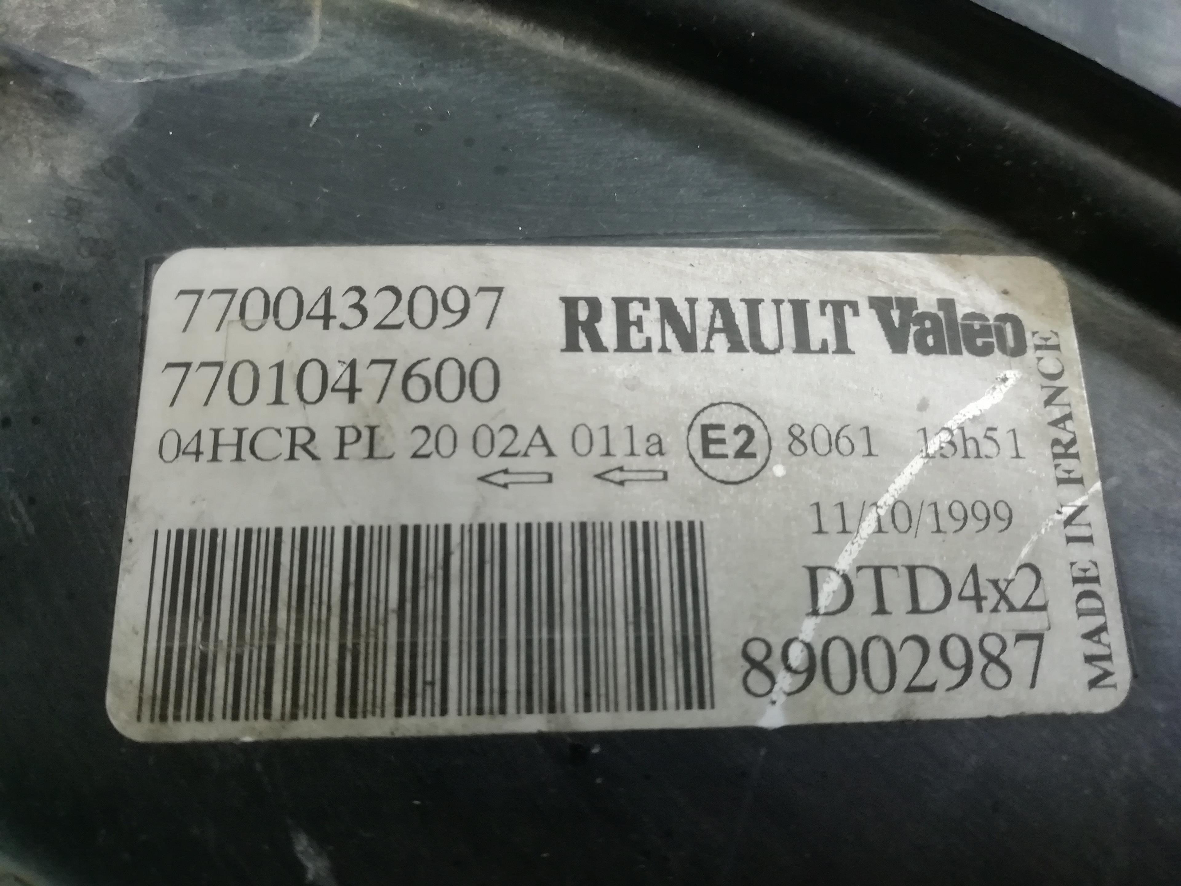 RENAULT Scenic 1 generation (1996-2003) Фара передняя правая 260102746R 25181512