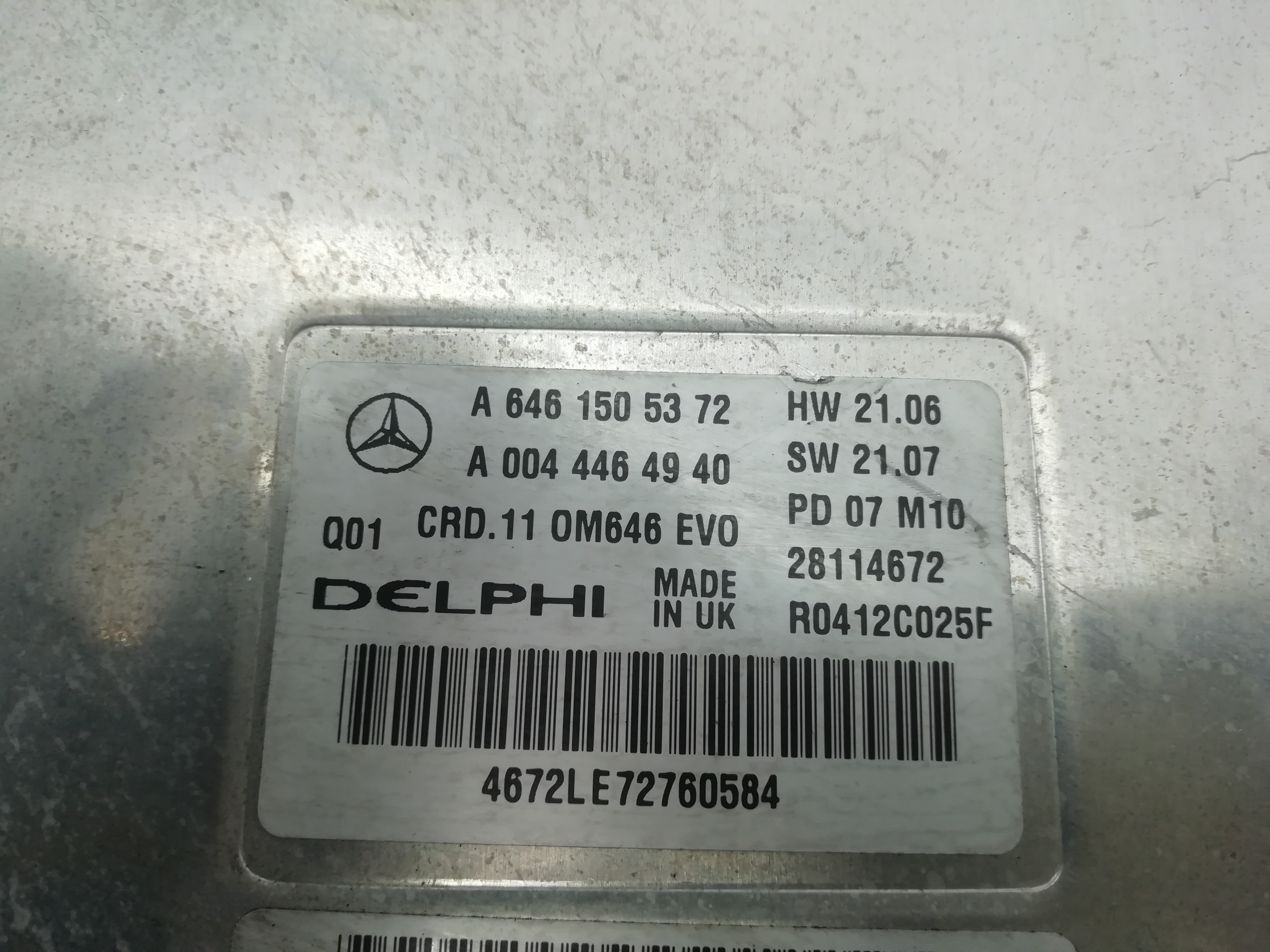 MERCEDES-BENZ E-Class W211/S211 (2002-2009) Calculateur d'unité de commande du moteur A6461505372, A0044464940 18779855