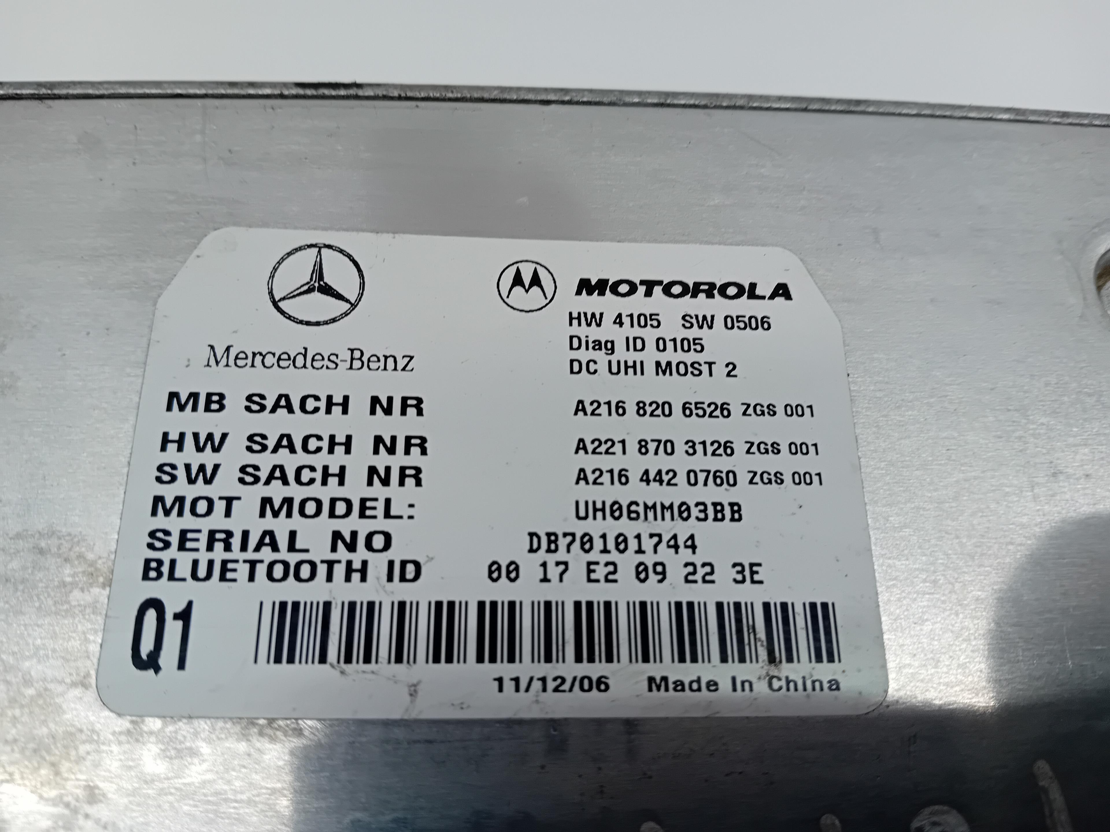 MERCEDES-BENZ S-Class W221 (2005-2013) Alte unități de control A2168206526 25505536