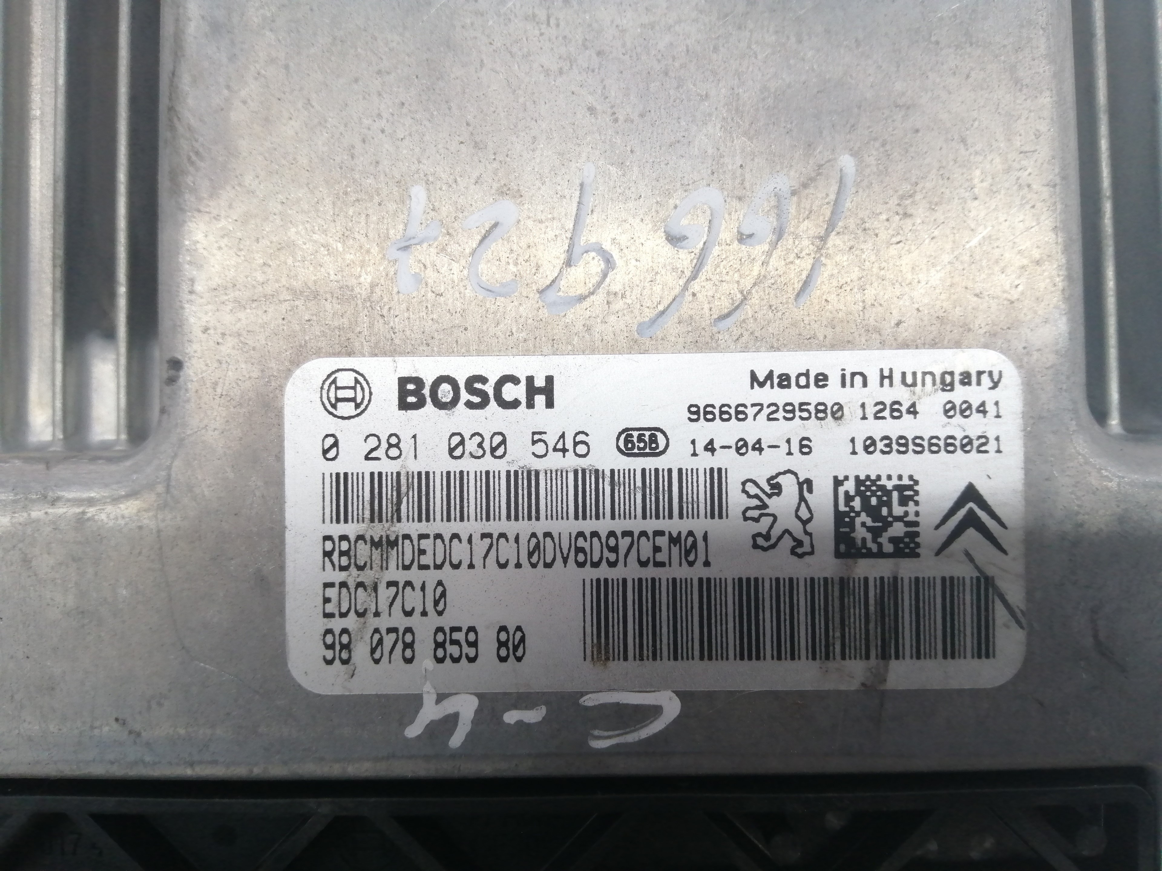 CITROËN C4 2 generation (2010-2024) Motorstyrenhet ECU 9807885980 18549255