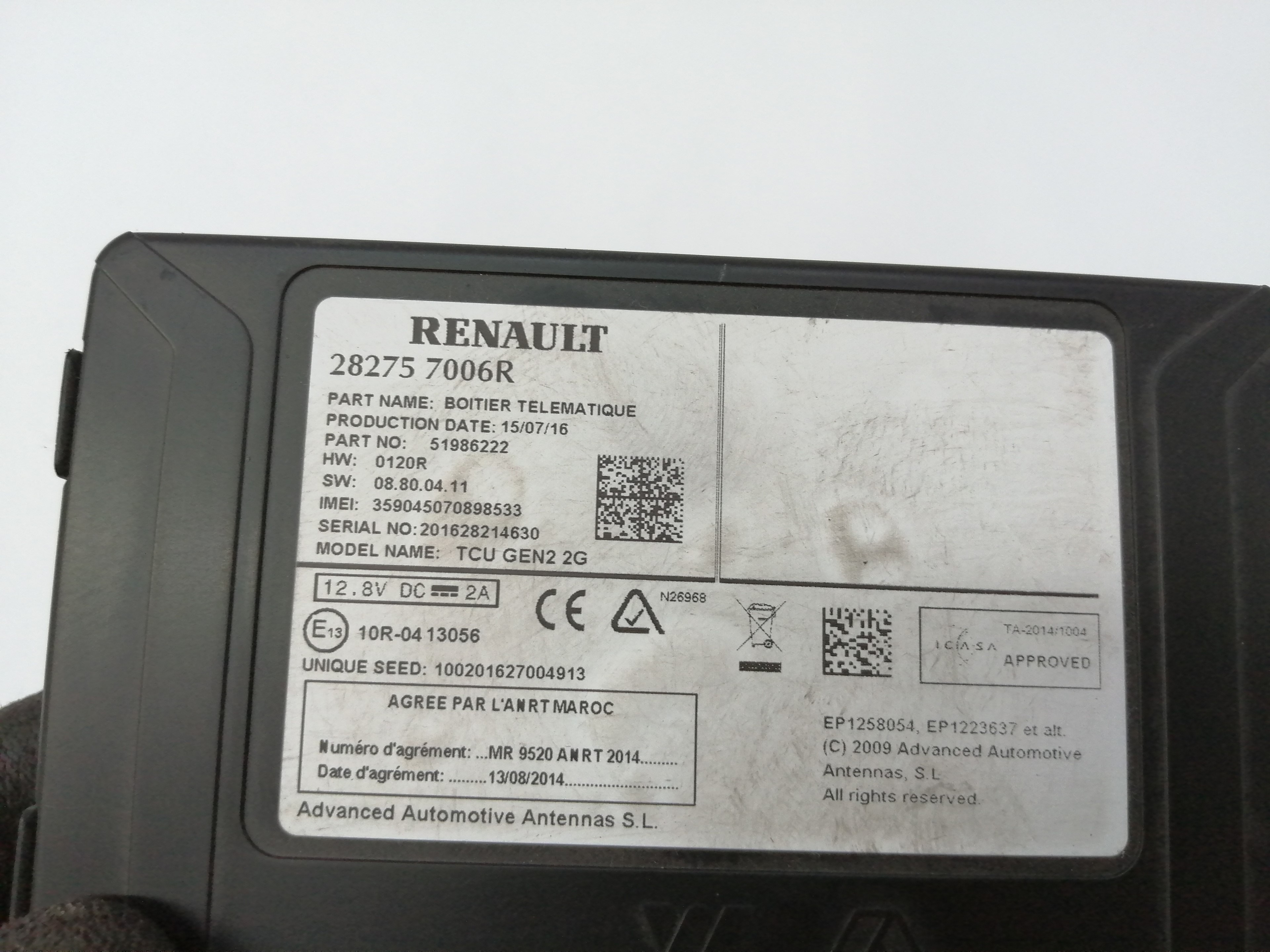 RENAULT Kadjar 1 generation (2015-2024) Other Control Units 282757006R 21431978