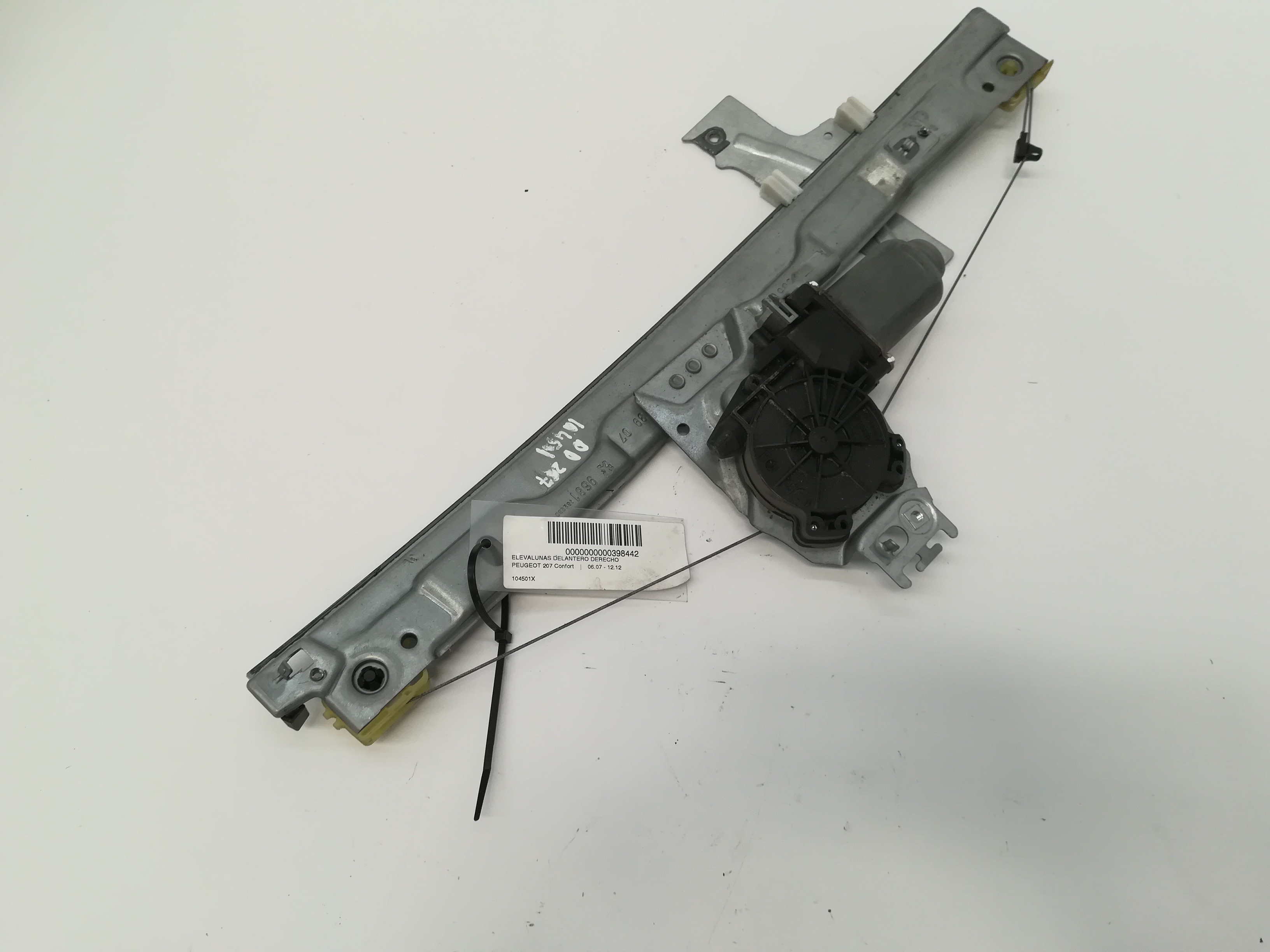 PEUGEOT 207 1 generation (2006-2009) Front Right Door Window Regulator 9222W9 18388970