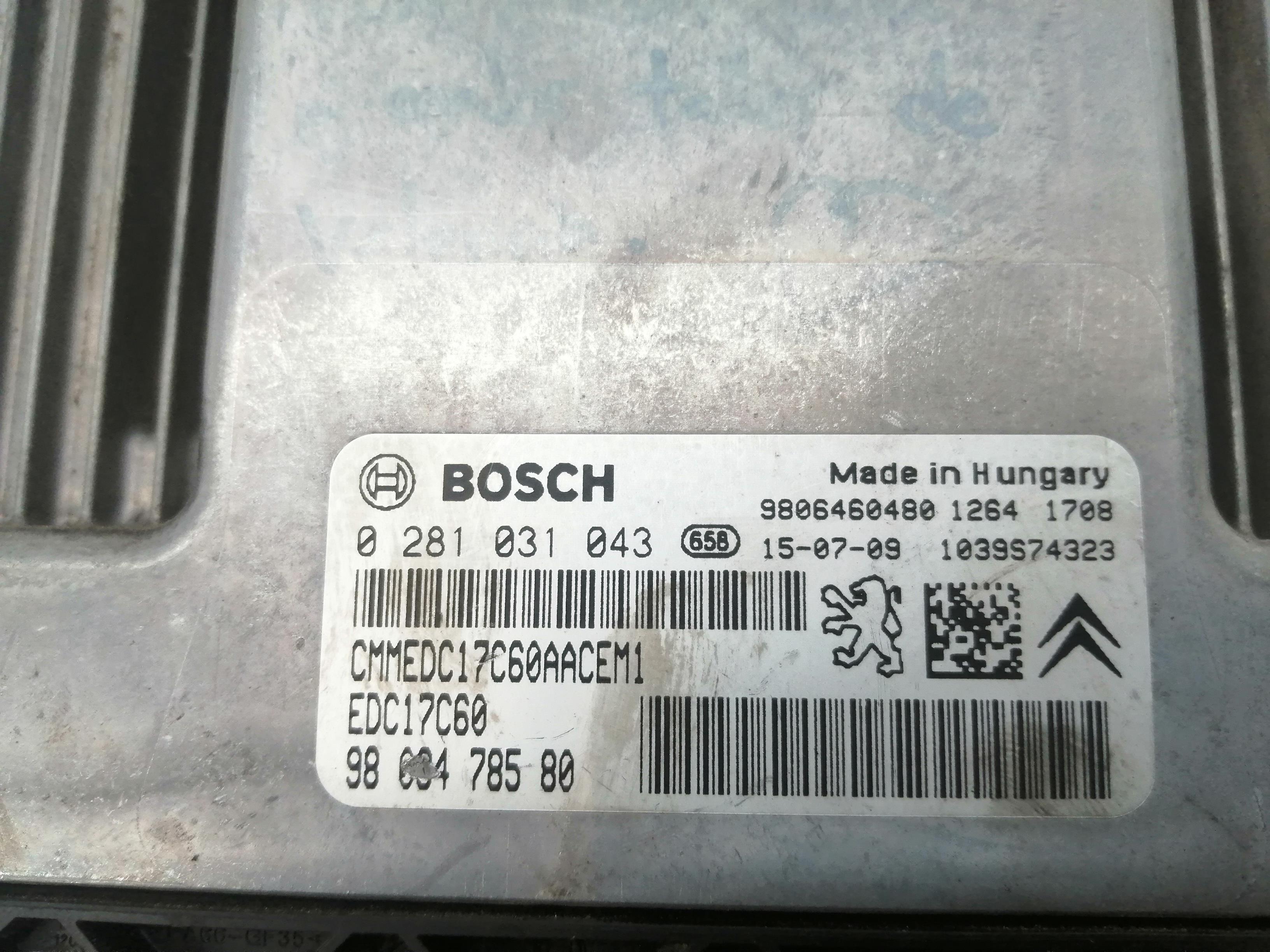 CITROËN C3 Picasso 1 generation (2008-2016) Блок керування двигуном ECU 0281031043,9806460480 24463443