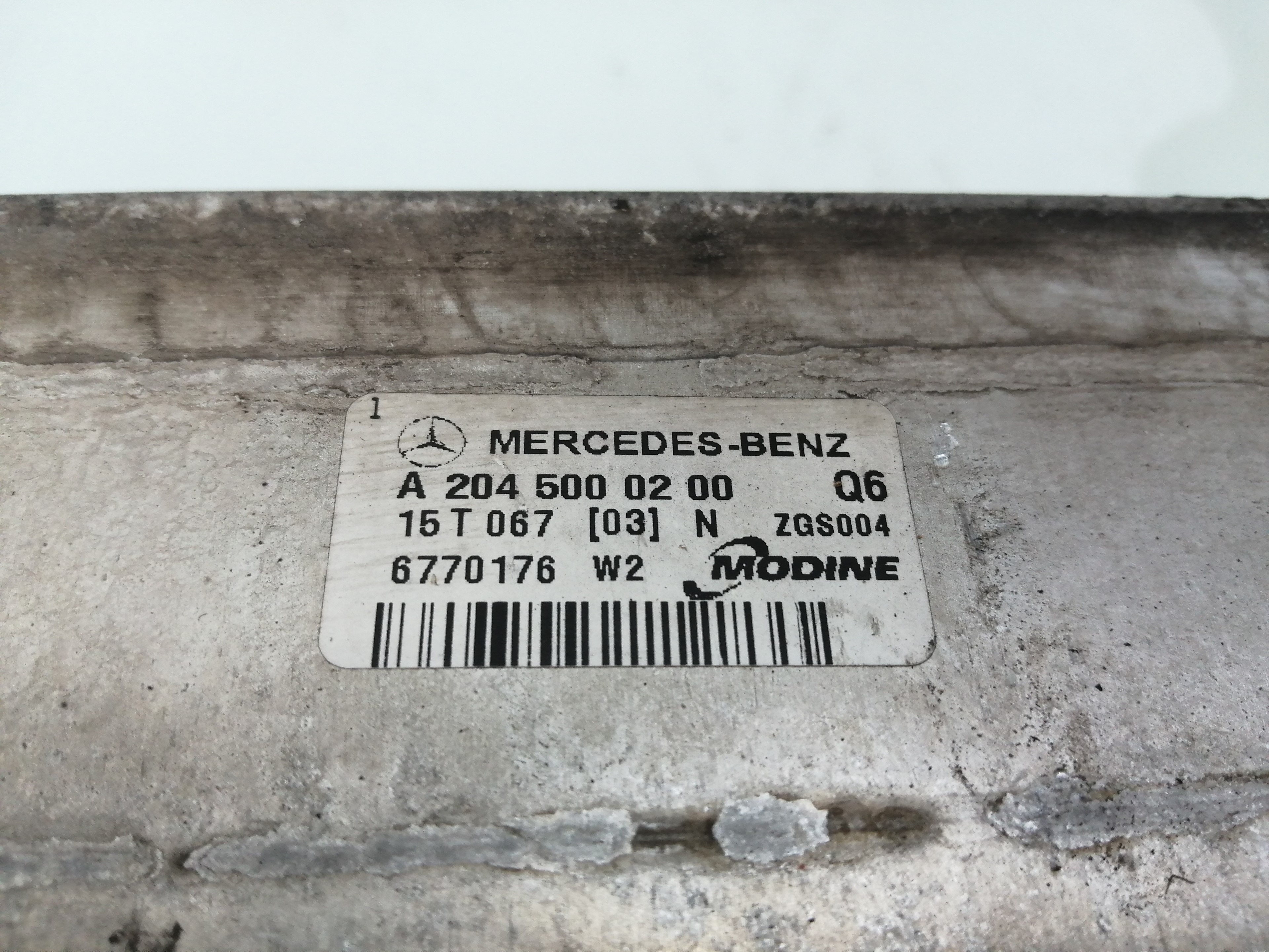 MERCEDES-BENZ E-Class W212/S212/C207/A207 (2009-2016) Радиатор интеркулера A2045000200 24016252