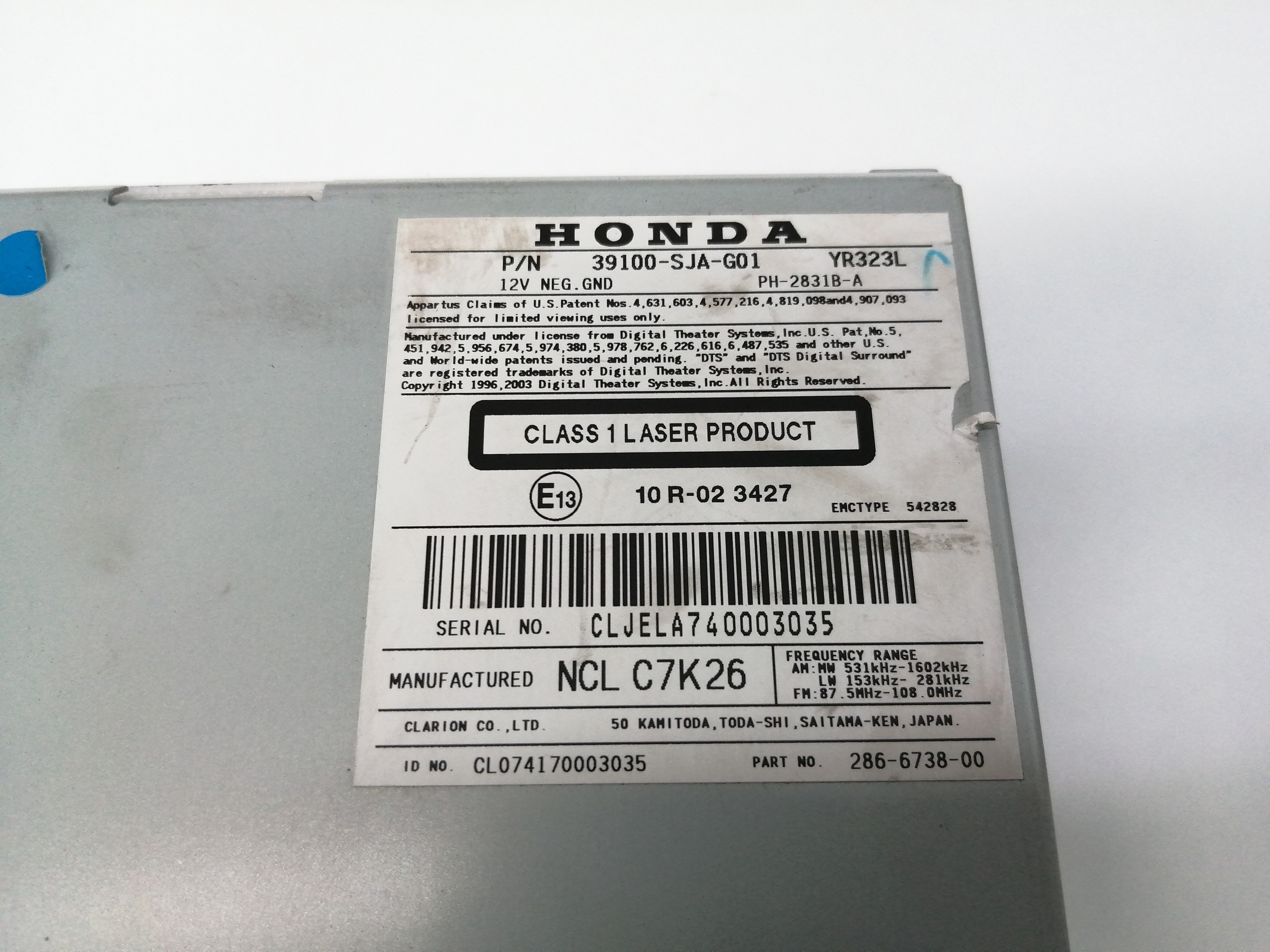 HONDA Legend 4 generation (2004-2010) Автомагнитола без навигации 39100SJAG01ZA 25175518