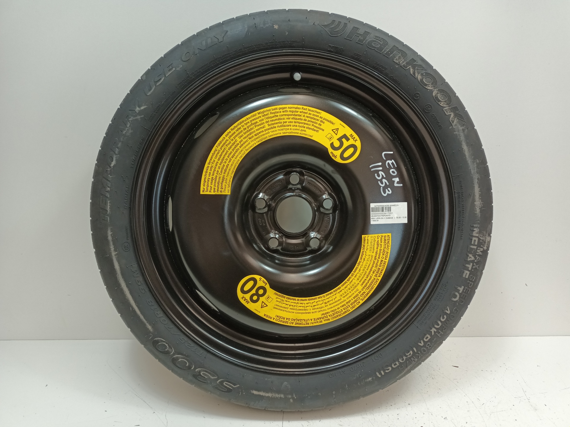 SEAT Alhambra 2 generation (2010-2021) Spare Wheel T12570R1899M 25392519