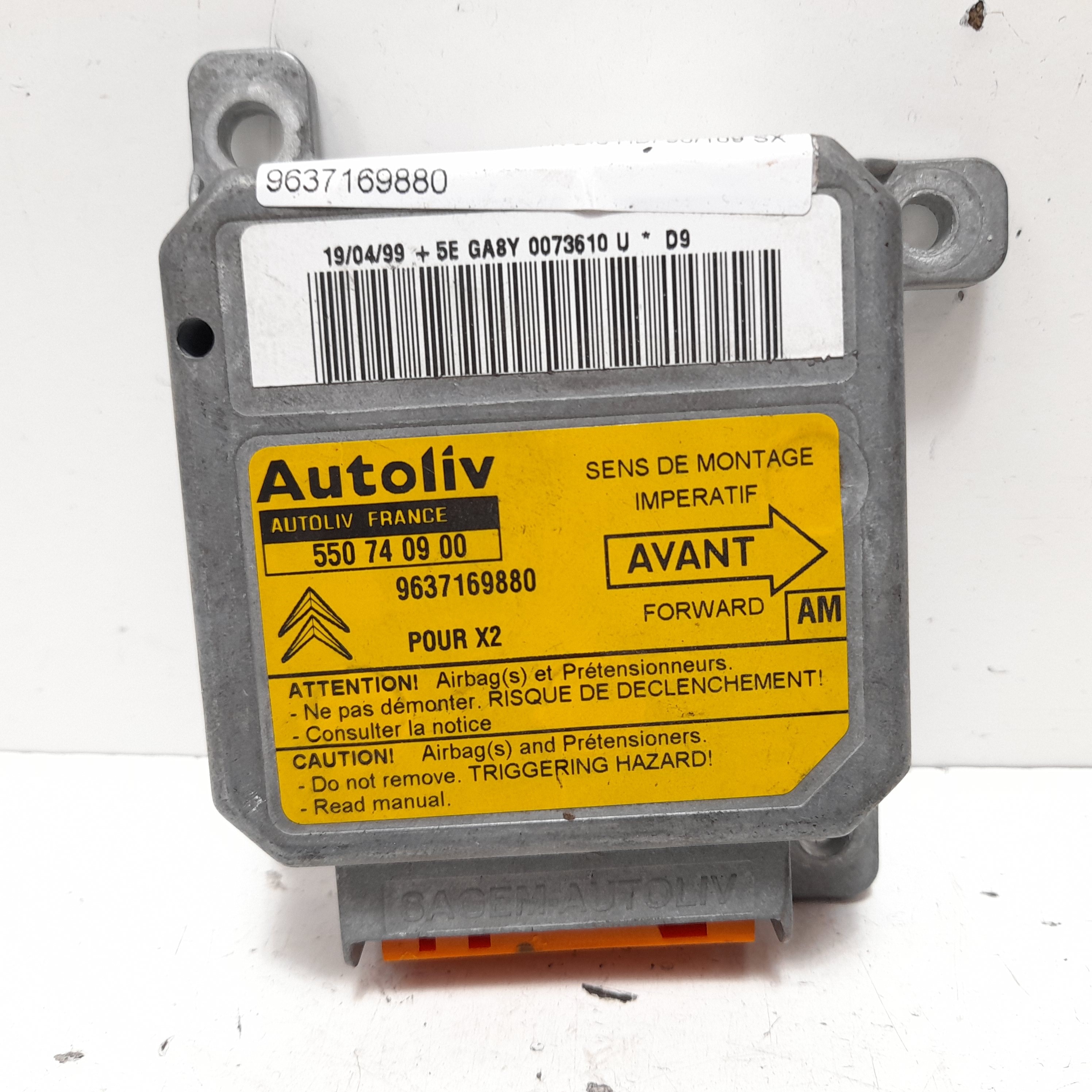 CITROËN Xantia X2 (1998-2001) SRS Control Unit 9637169880 24065345