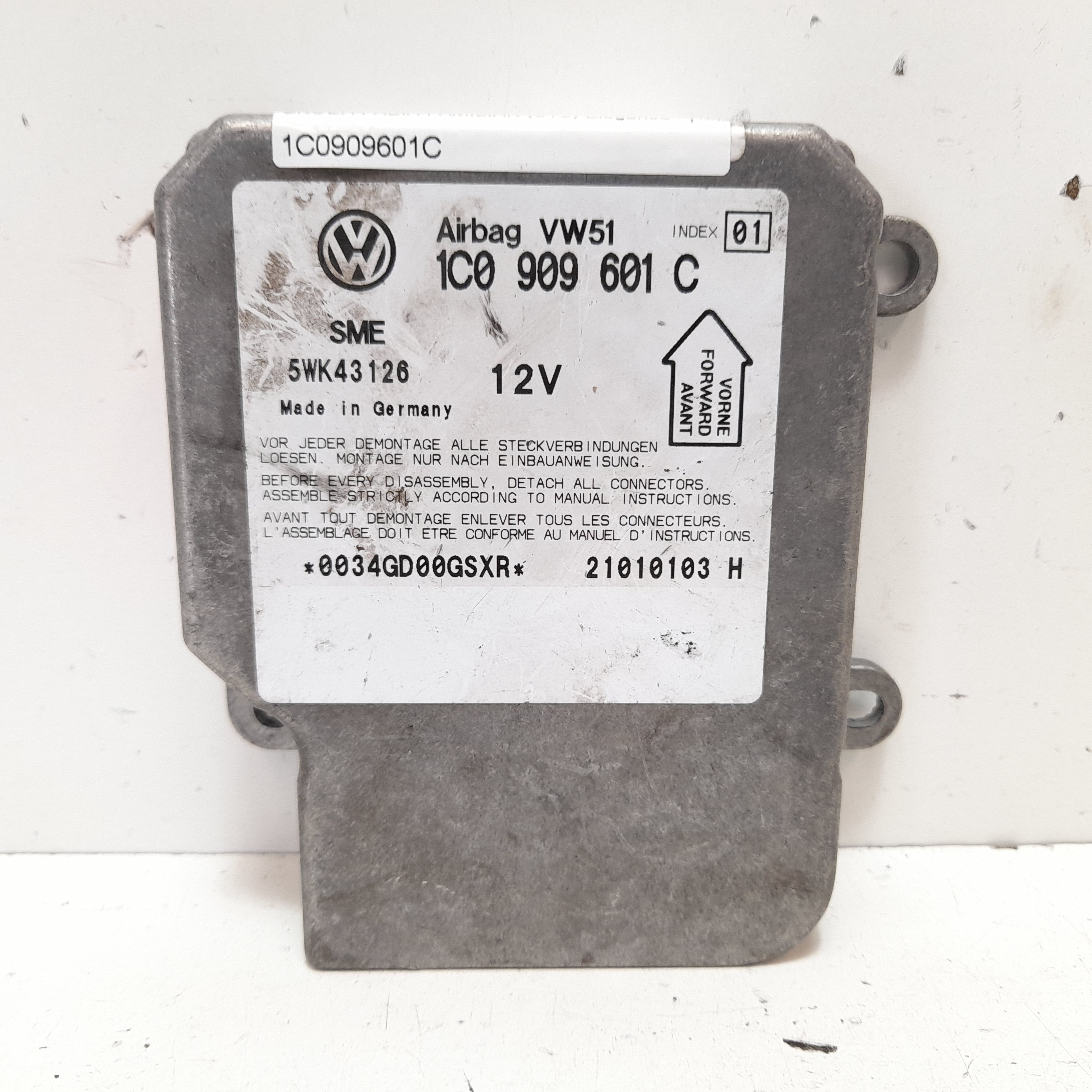 RENAULT Fabia 6Y (1999-2007) SRS Control Unit 1C0909601C 25258165