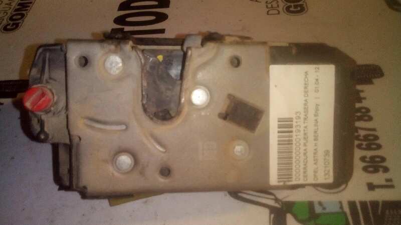 OPEL Astra J (2009-2020) Rear Right Door Lock 13210739 22026084