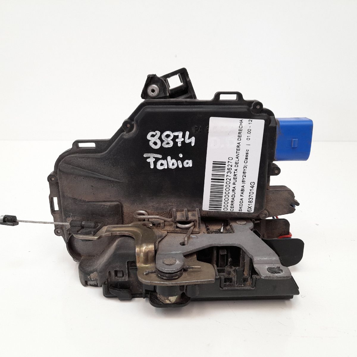 VOLKSWAGEN Fabia 6Y (1999-2007) Front Right Door Lock 6X1837014G 24108037