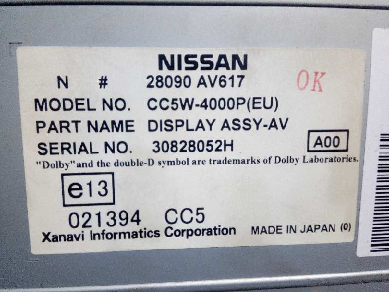 NISSAN Primera P12 (2001-2008) Переключатель кнопок 28090AV617 21960595