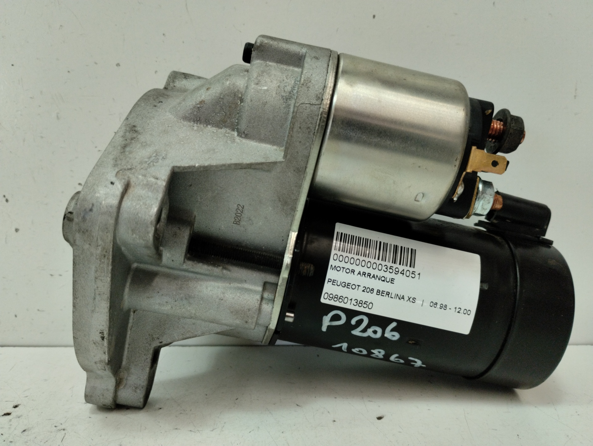 PEUGEOT 206 1 generation (1998-2009) Starter auto 0986013850 22776783