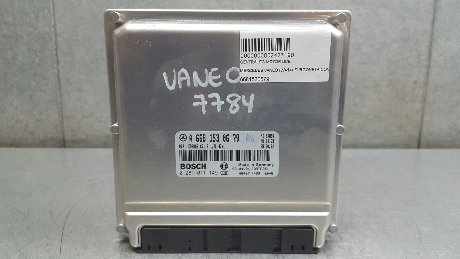 FIAT Vaneo W414 (2001-2005) Calculateur d'unité de commande du moteur A6681530679 24115087