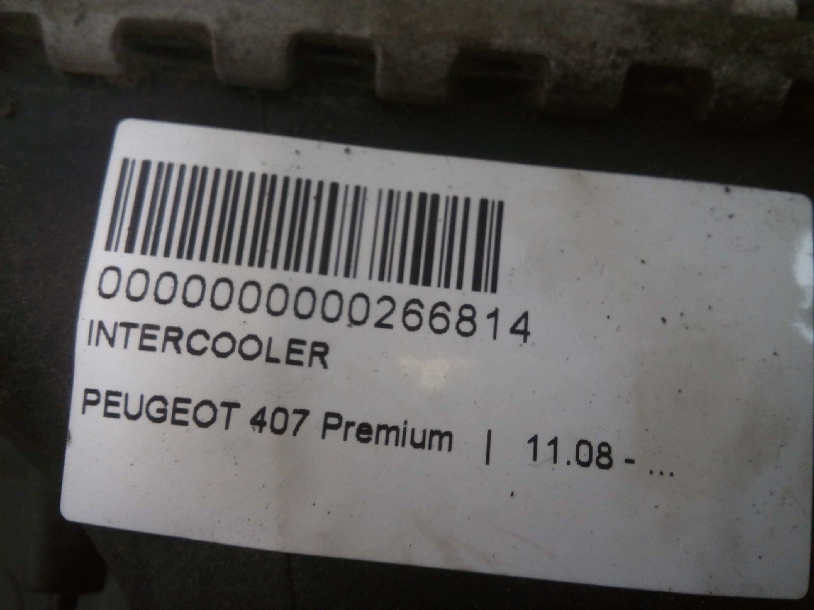 PEUGEOT 407 1 generation (2004-2010) Intercooler Radiator 21959196