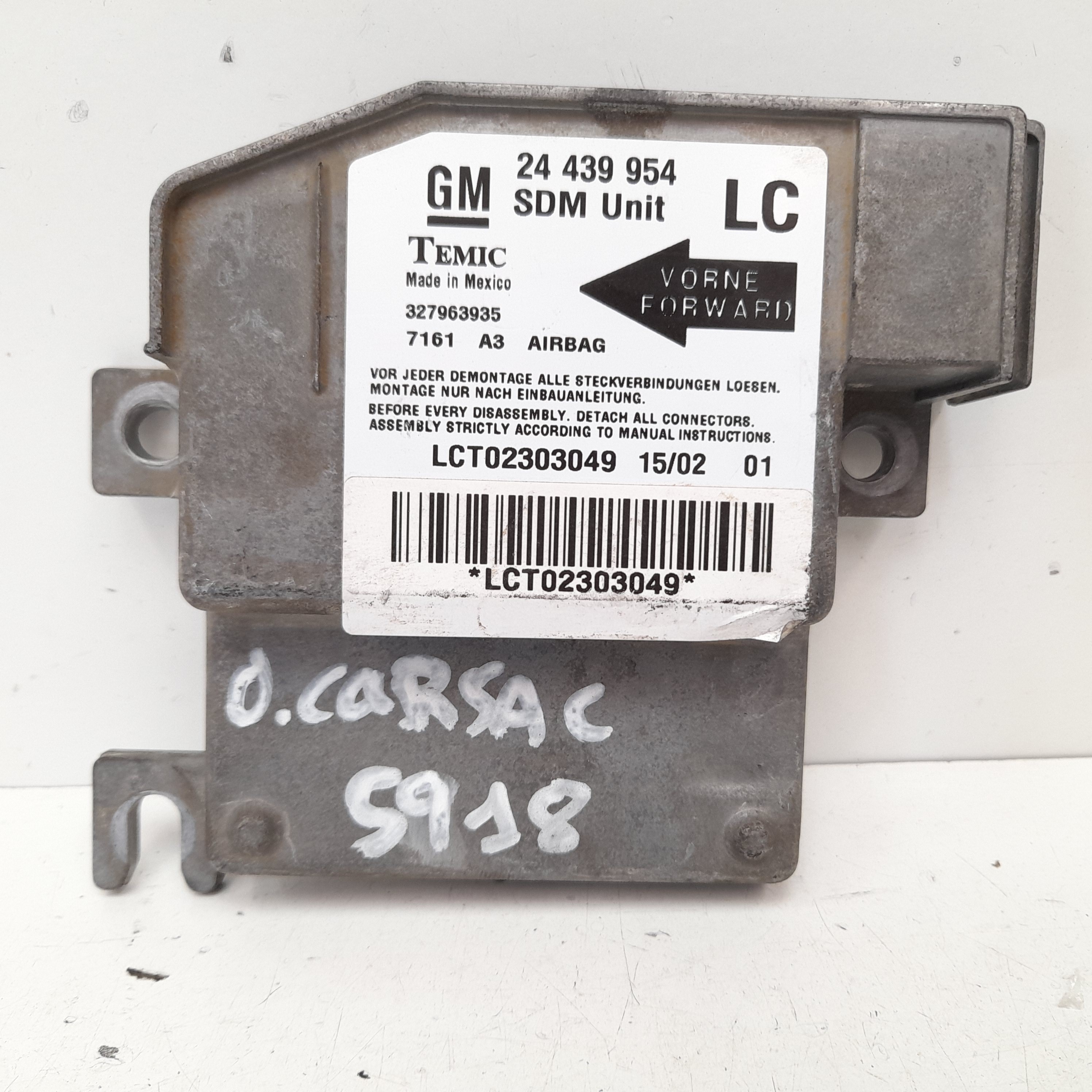 FIAT Corsa C (2000-2006) SRS Control Unit 24439954 22040621