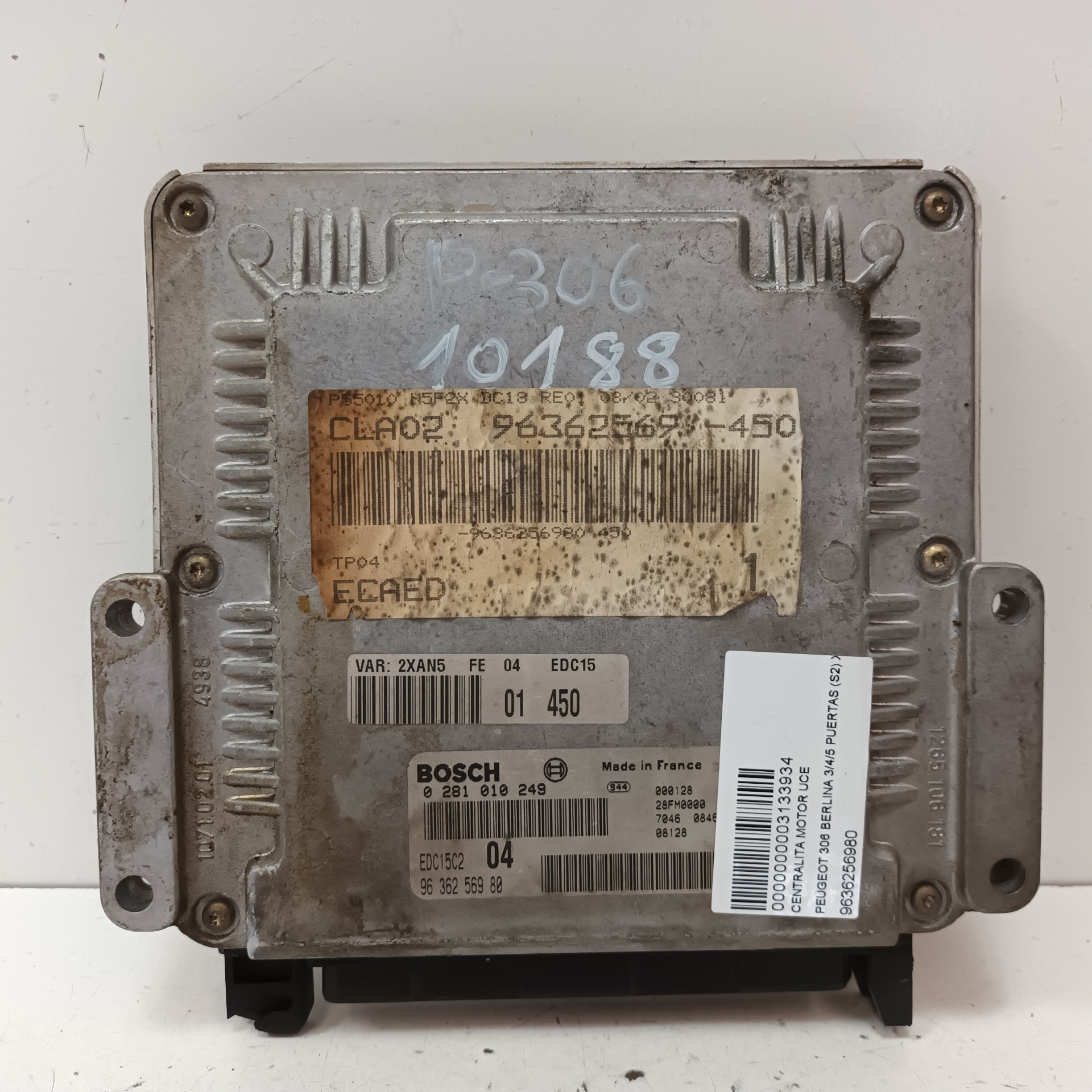 TOYOTA 306 1 generation (1993-2002) Moottorin ohjausyksikkö ECU 9636256980 22284902