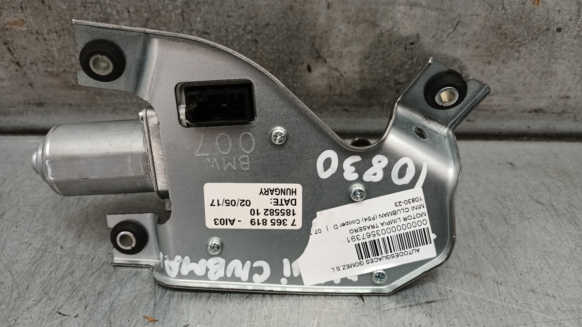 MINI Clubman F54 (2015-2024) Tailgate  Window Wiper Motor 7365819 25419989